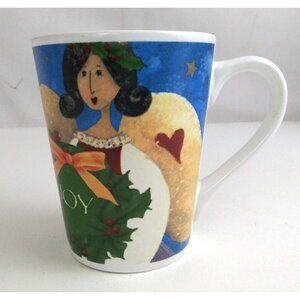 Michaels Joy Angel With Wreaths Christmas Coffee Cup 4.5"